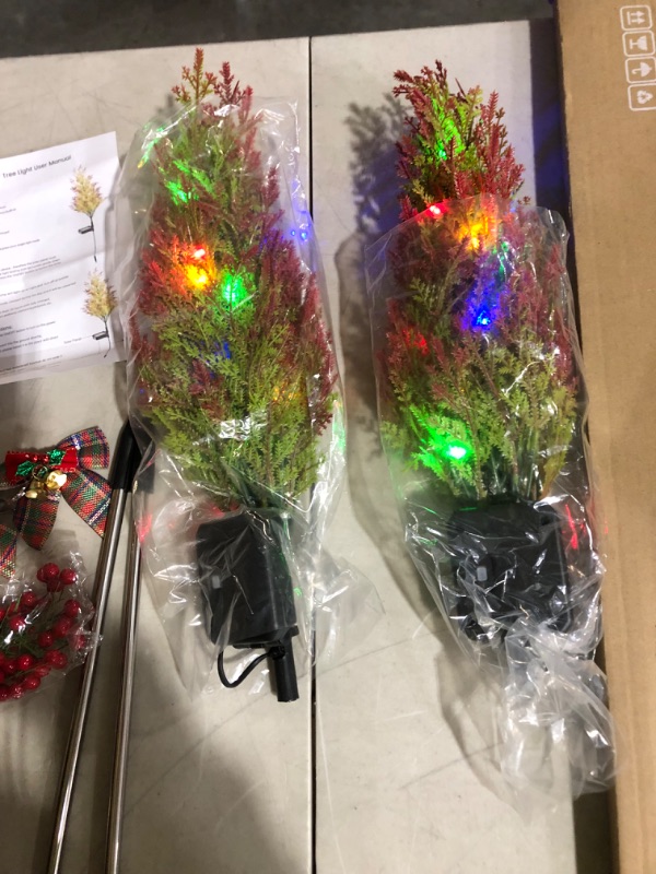 Photo 4 of **PARTS** *POWER ON* GENDOING Solar Christmas Tree Lights for Garden Outdoor Decor