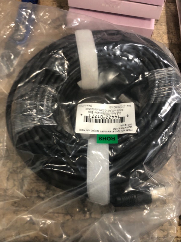 Photo 2 of gls audio 100ft mic cable patch cords - xlr male to xlr female black microphone cables - 100' balanced mike snake cord - single