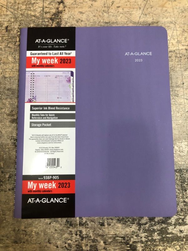 Photo 1 of AT-A-GLANCE 2023 Weekly & Monthly Planner, 8-1/2" x 11", Large, Beautiful Day, Lavender (938P-905) Beautiful Day 2023 Old Edition