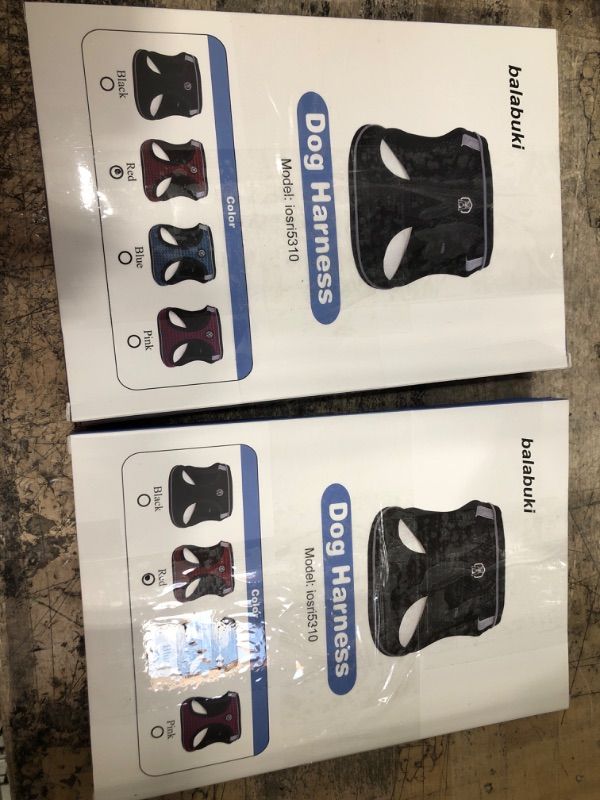 Photo 1 of 2 PACK Balabuki Dog Harness Vest for Small and Medium Dogs No Pull, Easy Walk Soft Step in Escape Proof Reflective Harness and Leash Set, S Red