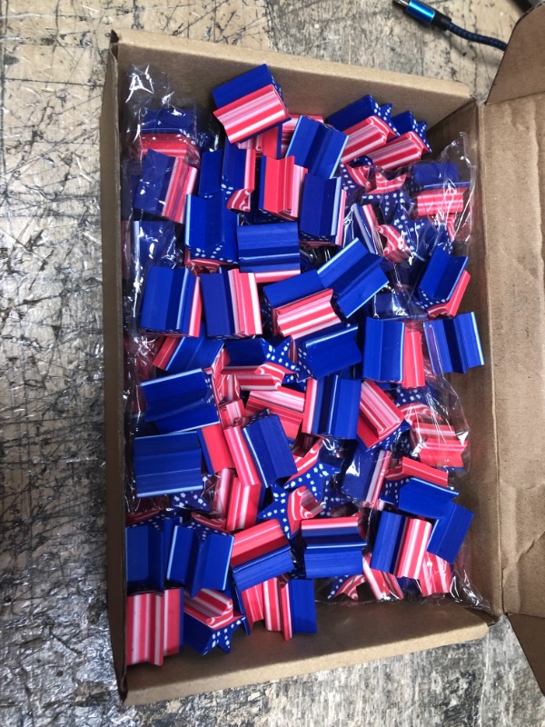 Photo 2 of Sabary 150 Pcs Mini Erasers for Classroom Fun Kids Erasers Bulk American Flag Erasers Cute Erasers for Goodie Bags School Party Favors Student Prizes Homework Rewards Gift Refills