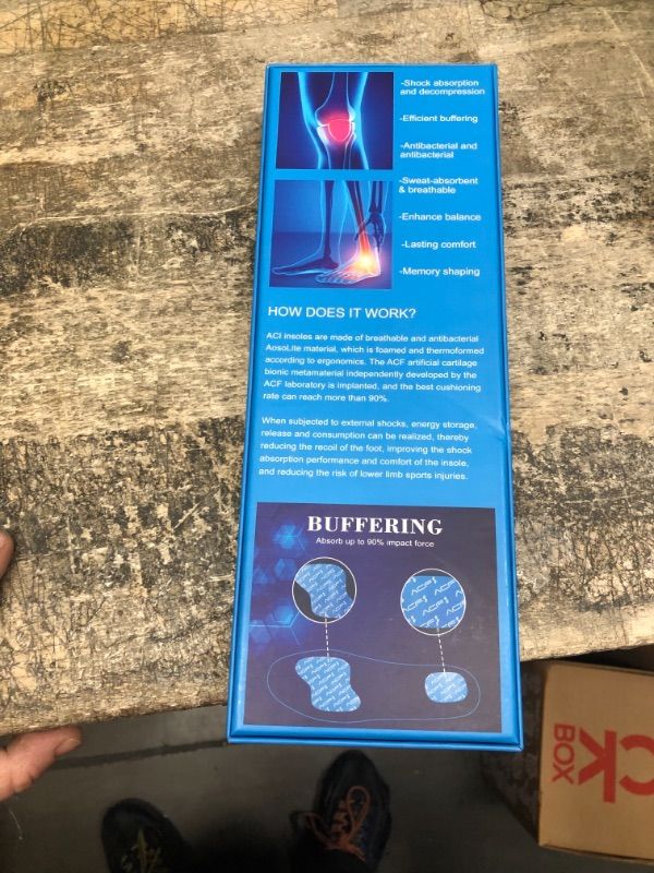 Photo 1 of ACF Insoles for Women and Man, Artificial Cartilage Foam Impact Absorb Insoles for Standing All Day, Boot Insoles for Men Work, for Knee, Heel, Foot, Lower Back Pain Relief size35 Casual Insoles S