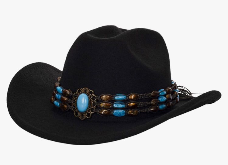 Photo 1 of Classic Western Felt Cowboy Cowgirl Hat for Women Men Wide Brim Belt Buckle Cowboy Hat (Size:Medium-Large)