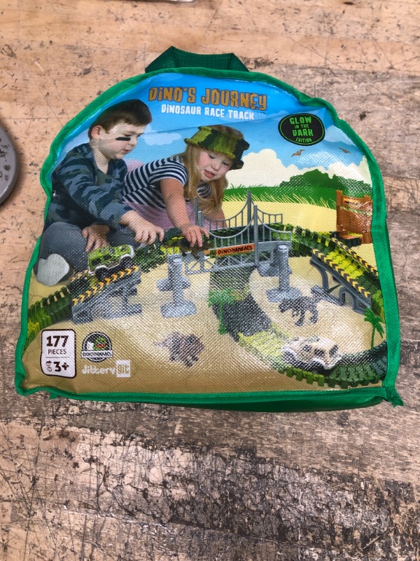 Photo 2 of Dinosaur Glow in the Dark Race Train Track Toy for Boys & Girls Ages 3, 4, 5, 6, and 7, Let Your Kids' Imagination Bring Dino's Journey Adventure to Life (159 Pcs) DinoManiacs by JitteryGit