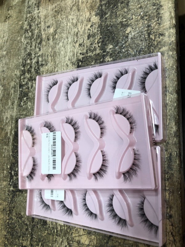 Photo 2 of 3 PACK False Eyelashes Natural Look Cat Eye Clear Band 3D Wispy Fluffy Lashes Fake Eyelashes Pack 5 Pairs by Ezreiily a 101