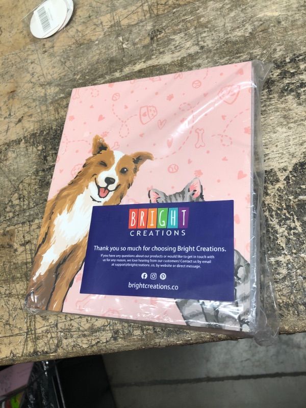 Photo 2 of Bright Creations 4 Pack Cat and Dog Veterinarian Journal with Paw Prints, Lined Pink/Blue Notebooks for Veterinary Gifts (6.75 x 8.25 In)