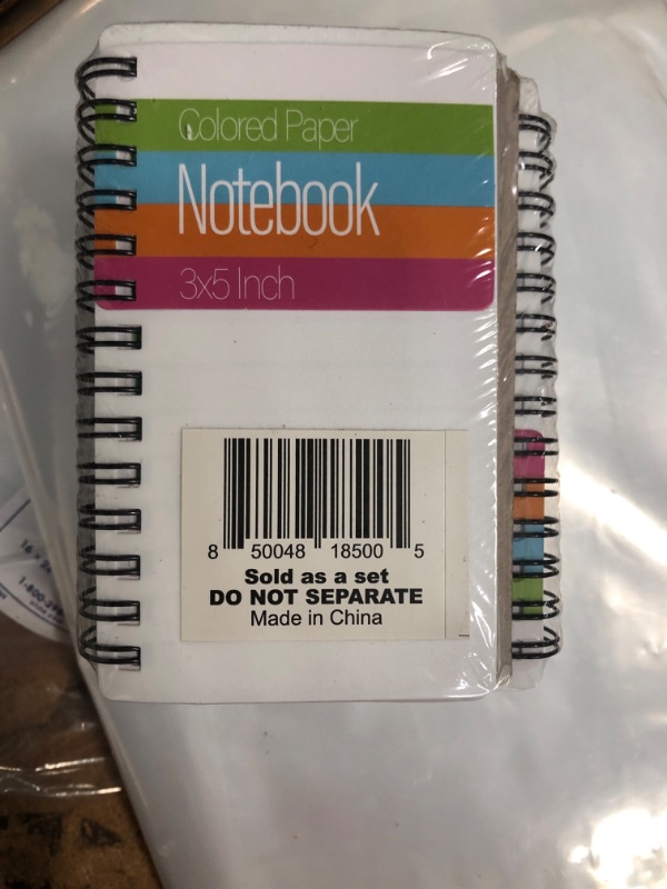 Photo 2 of 3x5" Memo Notebook - Colorful Pocket Spiral Notebook - 3x5 Inch Bright Colored Lined Notebook Paper, Wide Ruled Pages, Perforated Notepad Memo Books