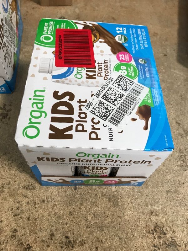 Photo 2 of *3/31/2024* Orgain Organic Kids Vegan Protein Nutritional Shakes, Chocolate - 8g of Protein, Contains Fiber and 23 Vitamins and Minerals, Plant Based, No Gluten or Soy, Non-GMO, 8 Fl Oz (Pack of 12)