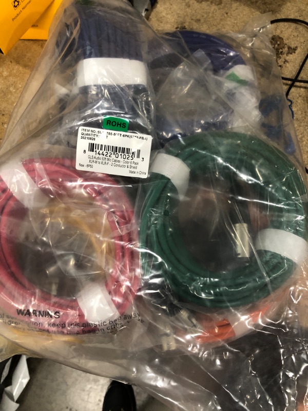 Photo 2 of GLS Audio 50ft Mic Cable Cords - XLR Male to XLR Female Colored Cables - 50' Balanced Mike Cord - 6 PACK