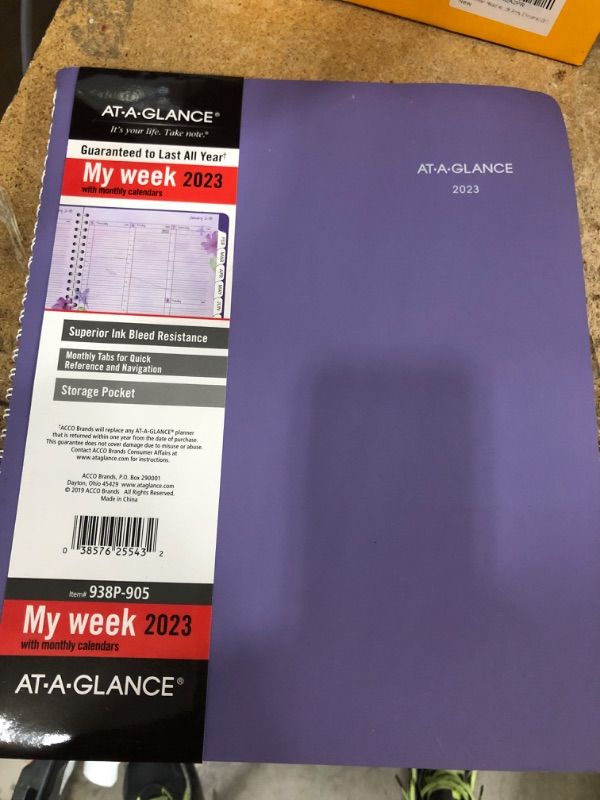 Photo 1 of AT-A-GLANCE 2023 Weekly & Monthly Planner, 8-1/2" x 11", Large, Beautiful Day, Lavender (938P-905) Beautiful Day 2023 Old Edition