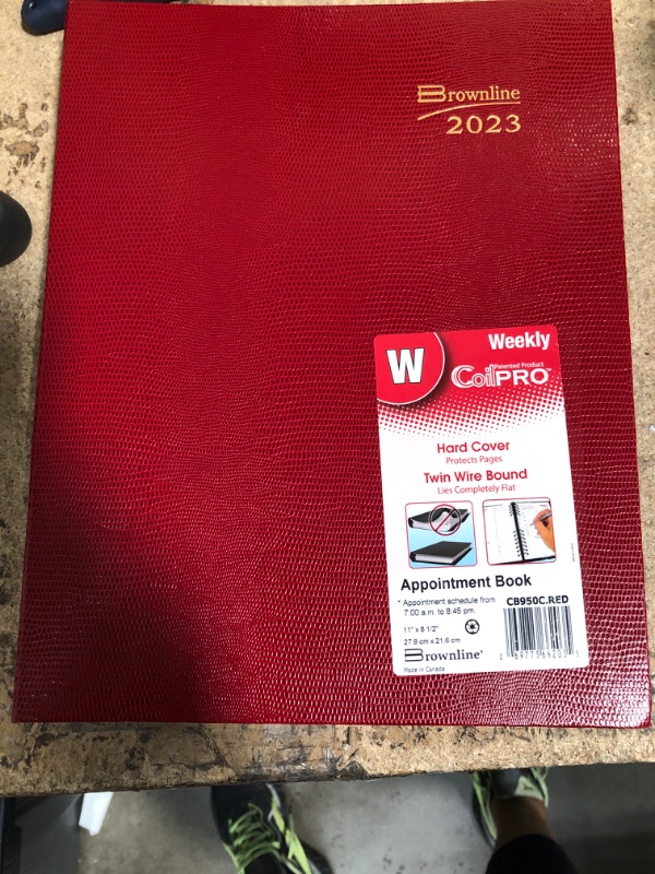 Photo 2 of Brownline 2023 CoilPro Weekly Planner, Appointment Book, 12 Months, January to December, Twin-Wire Binding, 11" x 8.5", Bright Red (CB950C.RED-23)