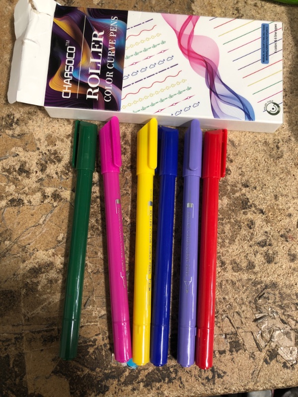 Photo 1 of CHARSOCO ROLLER COLOR CURVE PENS 6 COLORS 