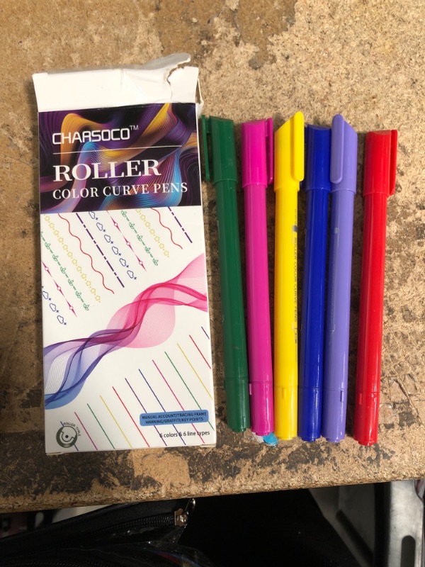 Photo 2 of CHARSOCO ROLLER COLOR CURVE PENS 6 COLORS 