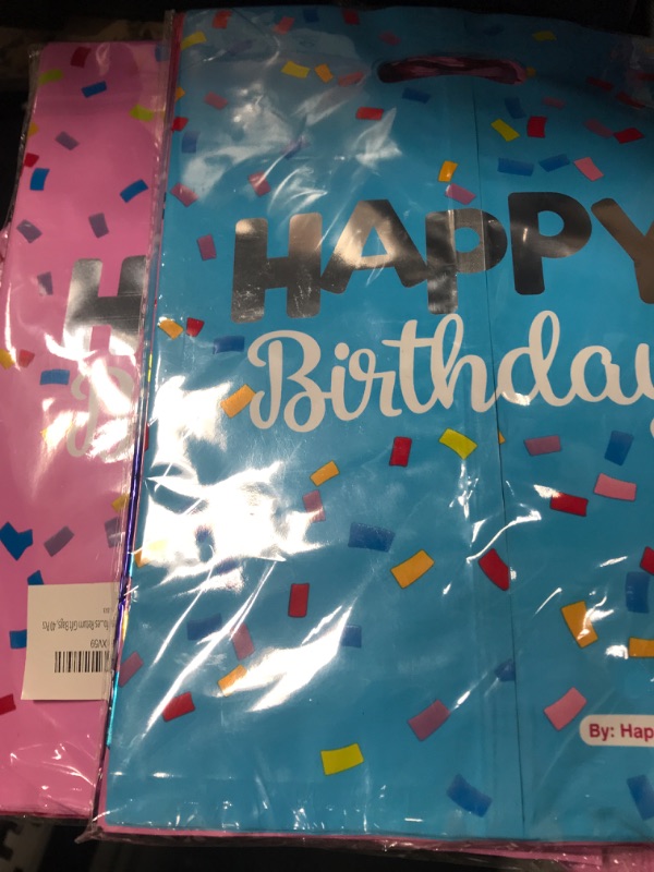 Photo 1 of 40 happy birthday party bags   blue /pink