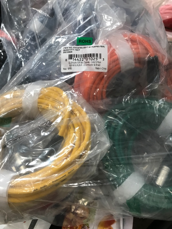 Photo 2 of GLS Audio 50ft Mic Cable Cords - XLR Male to XLR Female Colored Cables - 50' Balanced Mike Cord - 6 PACK