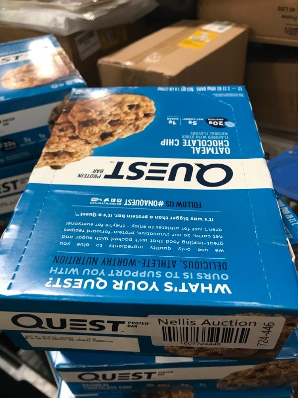 Photo 2 of ***BEST BY: 2/09/2024***Quest Nutrition Oatmeal Chocolate Chip Protein Bar, High Protein, Low Carb, Gluten Free, Keto Friendly, 12 Count 12 Count S'mores