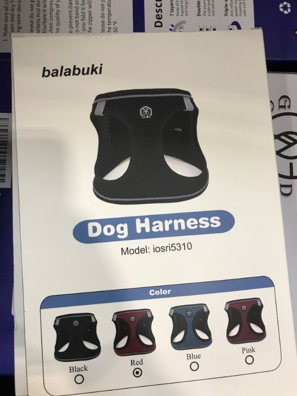 Photo 2 of ***PACK OF 2*** Balabuki Dog Harness Vest for Small and Medium Dogs No Pull, Easy Walk Soft Step in Escape Proof Reflective Harness and Leash Set, S Red Red S(Chest: 14.5-16.5 IN)*Including Leash