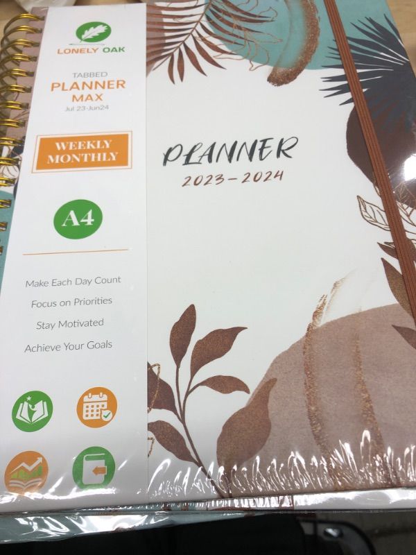 Photo 1 of Academic Teacher Planner 2023-2024 8.5" x 11", A4 Weekly and Monthly Planner with Tabs, Spiral School Daily Academic Planners from July 2023 to June 2024 (Coffee Brown) A4 Coffee Brown