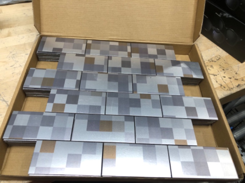 Photo 2 of 10PCS Peel and Stick Backsplash Metallic Mosaic Room PVC Tiles for Kitchen Bathroom