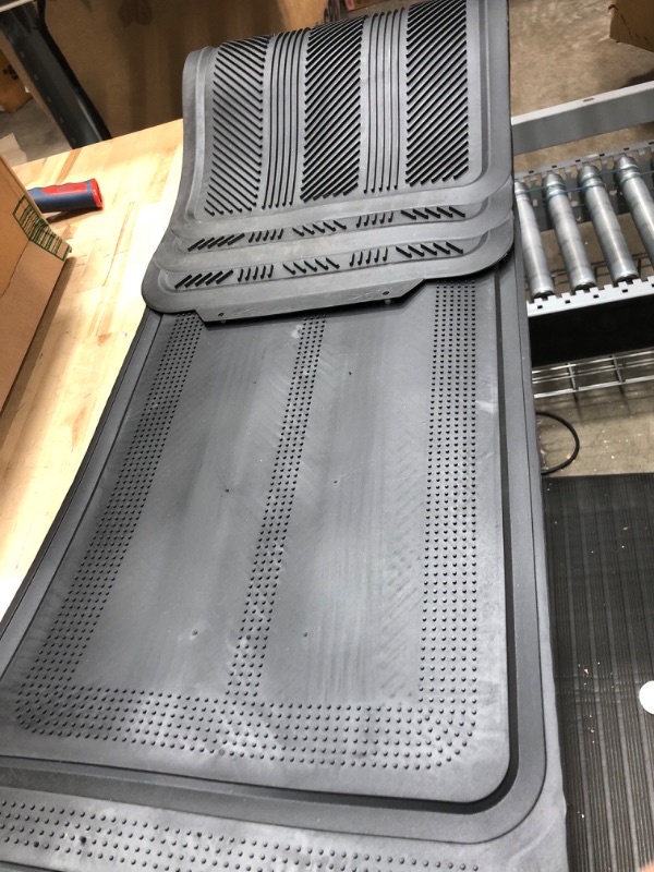 Photo 2 of BDK Motor Trend SteamLine Complementary Rubber Rear Floor Mats Liners, All Weather Protection, Designed for Trucks Cars Sedan SUV StreamLine Black