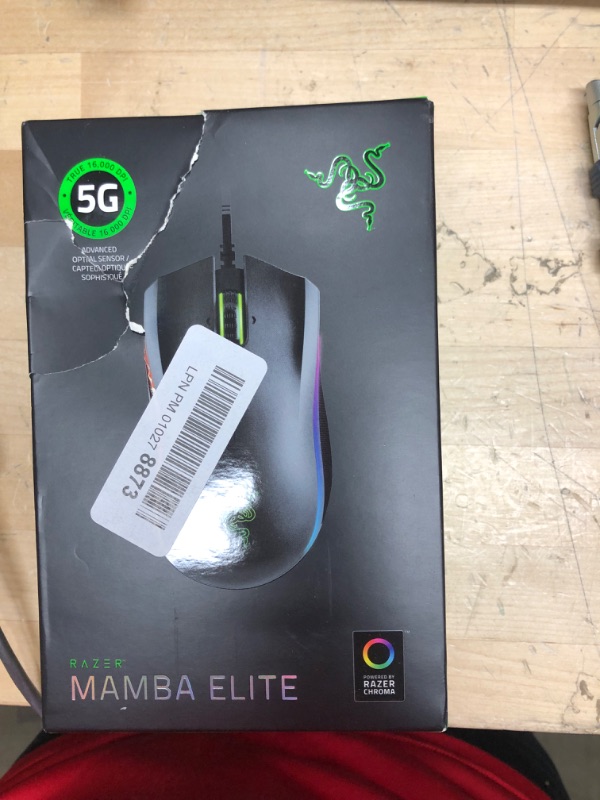 Photo 2 of Razer Mamba Elite Wired Gaming Mouse: 16,000 DPI Optical Sensor - Chroma RGB Lighting - 9 Programmable Buttons - Mechanical Switches Mouse Mamba Elite