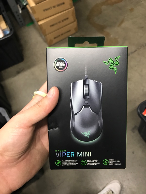 Photo 2 of Razer Viper Mini Ultralight Gaming Mouse: Fastest Gaming Switches - 8500 DPI Optical Sensor - Chroma RGB Underglow Lighting - 6 Programmable Buttons - Drag-Free Cord - Classic Black