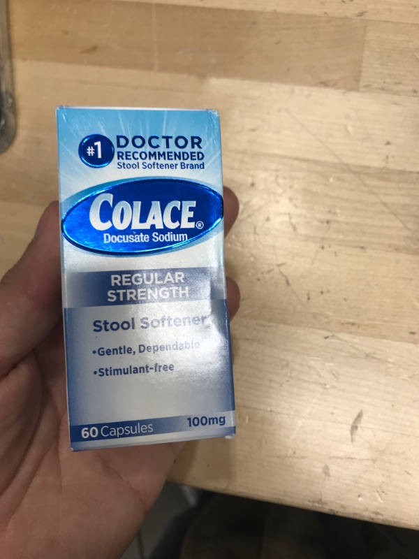 Photo 2 of Colace Regular Strength Stool Softener 100 mg Capsules 60 Count Docusate Sodium Stool Softener for Gentle Dependable Relief 60 Count (Pack of 1)