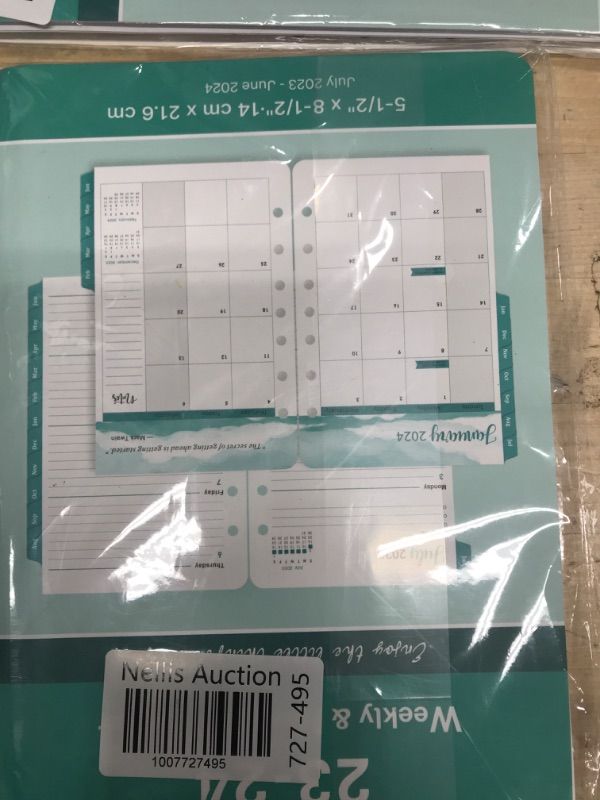 Photo 2 of 2023-2024 Planner Refills - Planner Refills 2023-2024 from July 2023 - June 2024, A5 Planner Inserts 2023-2024, 5.5 x 8.5 inch, 7 Holes, 2023-2024 Weekly & Monthly Planner Refills, A5 Planner Refills - Watercolor Ink