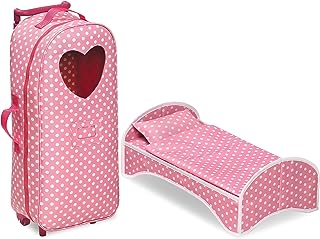 Photo 1 of Badger Basket Toy Doll Travel Backpack with Plush Friend Compartment for 18 inch Dolls POLKA DOTS
