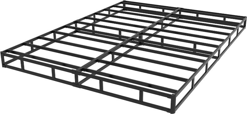 Photo 1 of 5 Inch Box Spring twin Size Bed Base, 3000 lbs Heavy Duty Metal Mattress Foundation with Fabric Cover, Easy Assembly, Black
