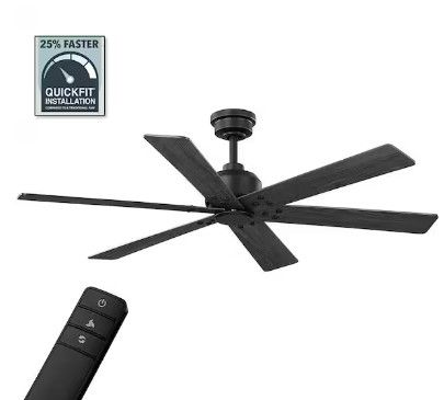 Photo 1 of **FOR PARTS ONLY**
Home Decorators Collection Cortaine 54 in. Indoor/Outdoor Matte Black Ceiling Fan 