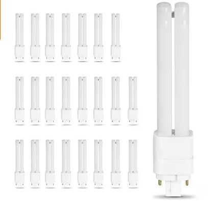 Photo 1 of Feit Electric 26-Watt Equivalent PL Quad Tube CFLNI 4-Pin Plugin G24Q-3 Base CFL Replacement LED Light Bulb Cool White 4100K (24-Pack)