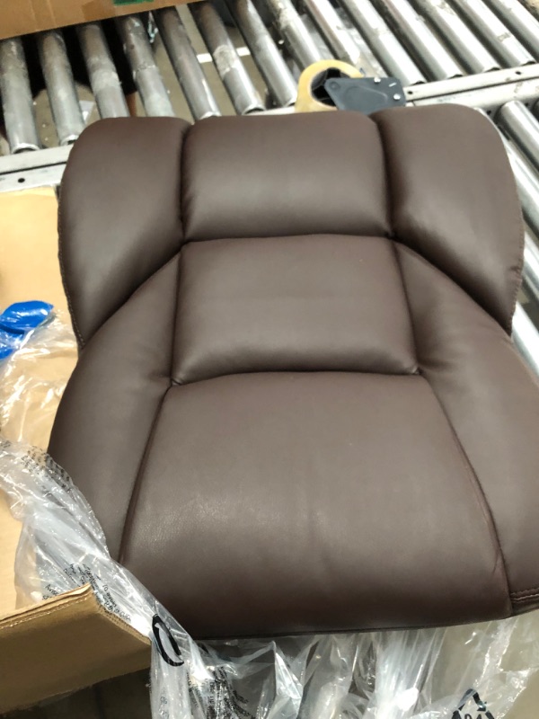 Photo 1 of ***INCOMPLETE****   LACOO Big and Tall Brown Leather High Back Executive Chair with Swivel Seat