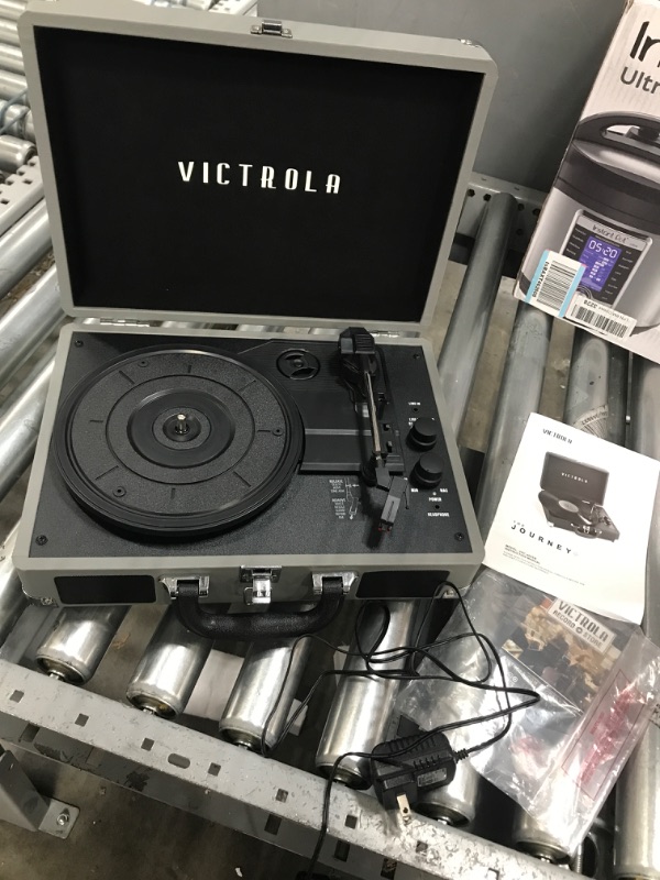 Photo 2 of Victrola Journey+ Bluetooth Suitcase Record Player New Grey Record Player