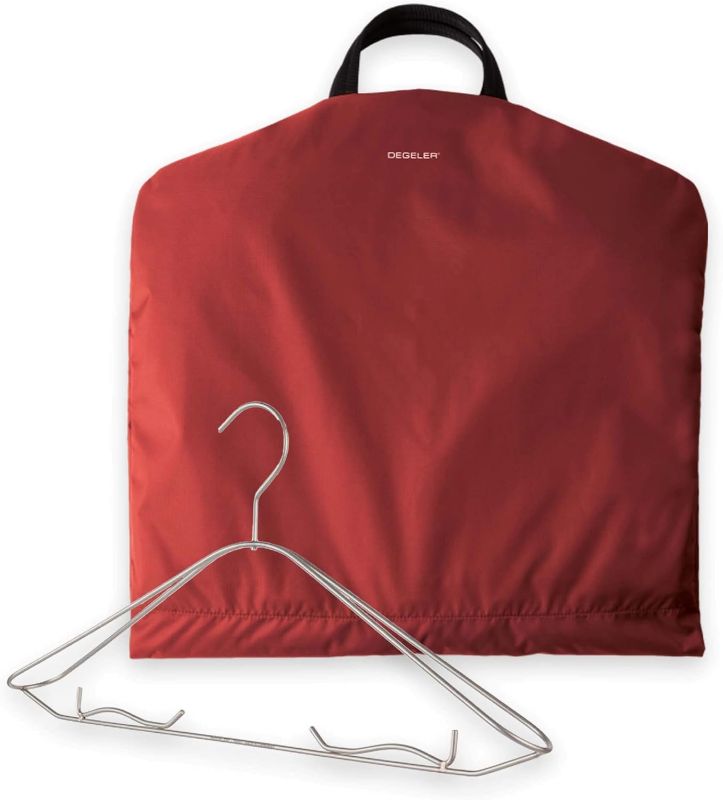 Photo 1 of DEGELER SkyHanger - Carry on Garment Bag with unique Titanium Suit Hanger for Men & Women - best-in-class functionality for wrinkle-free traveling - lightweight & water repellent nylon - Dark Red
