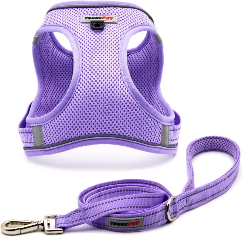 Photo 1 of 
TRUKSPET Dog Harness and Leash Set, Step in no Pull Dog Harness Adjustable Reflective Padded Mesh Fabric Dog Vest for Extra-Small/Small Medium Dogs and Cats-M-Purple
