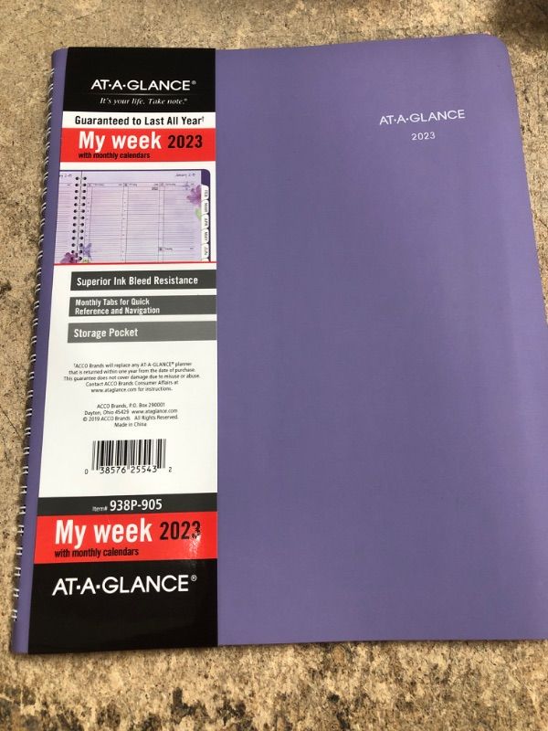 Photo 1 of AT-A-GLANCE 2023 Weekly & Monthly Planner, 8-1/2" x 11", Large, Beautiful Day, Lavender (938P-905) Beautiful Day 2023 Old Edition