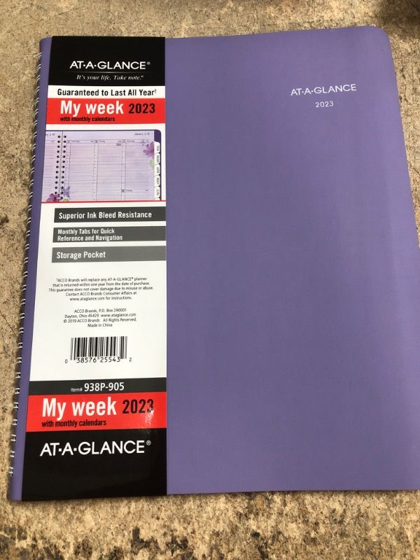 Photo 2 of AT-A-GLANCE 2023 Weekly & Monthly Planner, 8-1/2" x 11", Large, Beautiful Day, Lavender (938P-905) Beautiful Day 2023 Old Edition