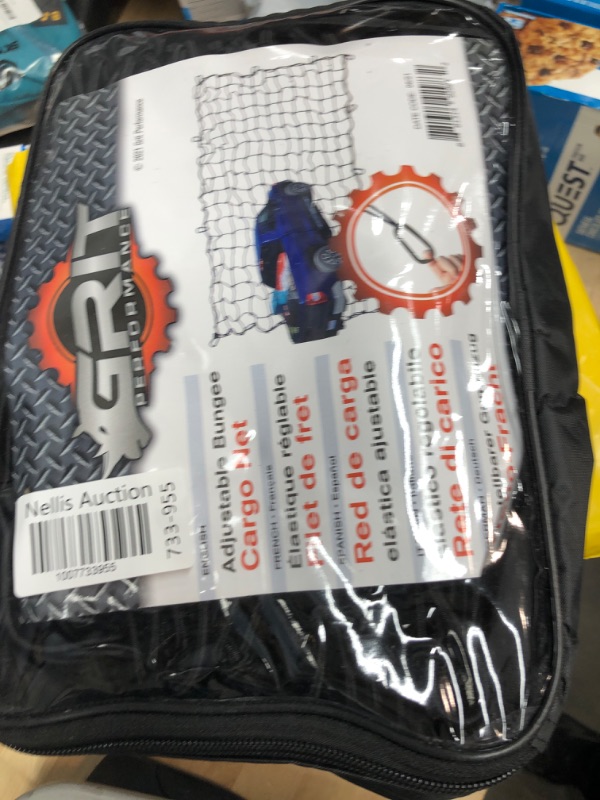 Photo 2 of Grit Performance Cargo Net for Pickup Truck Bed - 4 x 6 Foot, Heavy-Duty, Mesh Square Bungee Netting with 12 Black Clips and Storage Bag - Holds Small and Large Loads 4' x 6' Black Clips