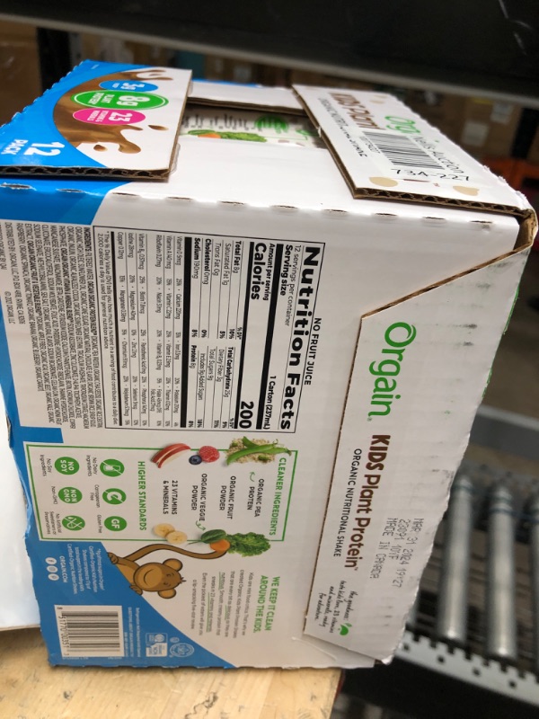 Photo 2 of 3/31/24
Orgain Organic Kids Vegan Protein Nutritional Shakes, Chocolate - 8g of Protein, Contains Fiber and 23 Vitamins and Minerals, Plant Based, No Gluten or Soy, Non-GMO, 8 Fl Oz (Pack of 12)