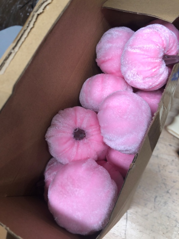 Photo 2 of 18 PIECE VELVET SMALL PINK PUMPKINS