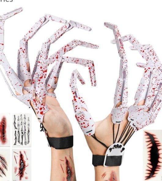 Photo 1 of  Halloween Articulated Fingers, Scary Cosplay Accessories, Articulated Finger Extensions Fits All Finger Sizes, As Flexible as Your Own Fingers, Scary Cosplay Accessories