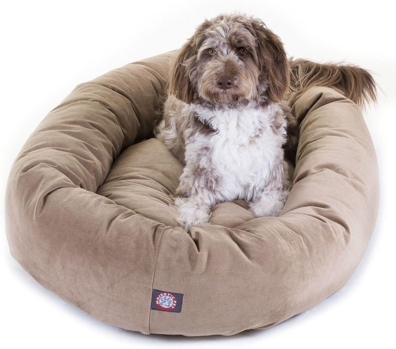 Photo 1 of 40 inch Pearl Villa Collection Micro Velvet Bagel Dog Bed By Majestic Pet Products Pearl 40 in