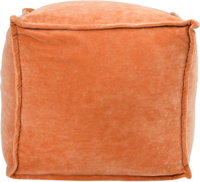 Photo 1 of 
Main + Mesa Modern Boho Cotton Velvet Pouf, Terracotta
Color:Terracotta