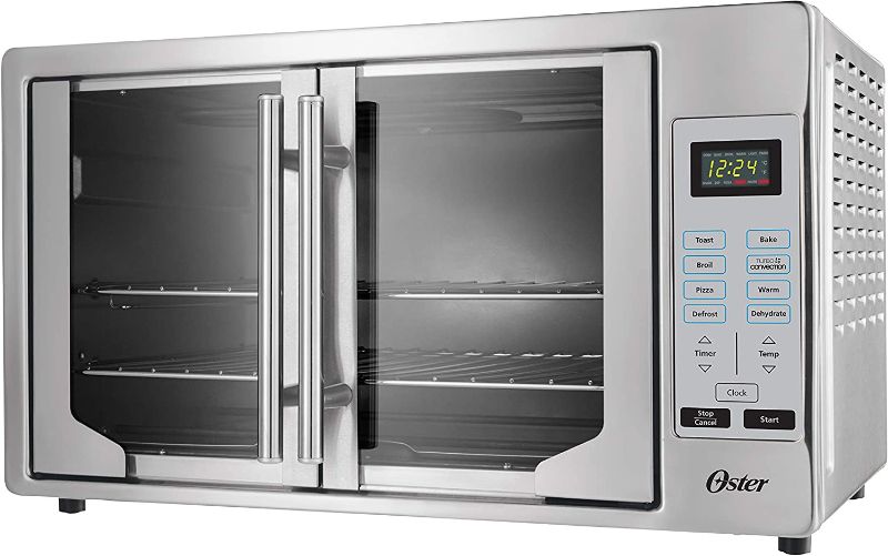 Photo 1 of Oster Convection Oven, 8-in-1 Countertop Toaster Oven, XL Fits 2 16" Pizzas, Stainless Steel French Door
