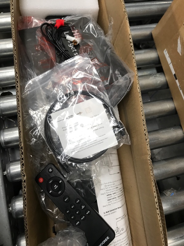 Photo 1 of wogree Mini Soundbar 16-Inch 50W with Bluetooth, Optical, AUX, USB Connection, Small Sound Bar Speakers Surround Sound System for TVs, Home Theater, Gaming, Projectors, PCs, Tablets, Phones