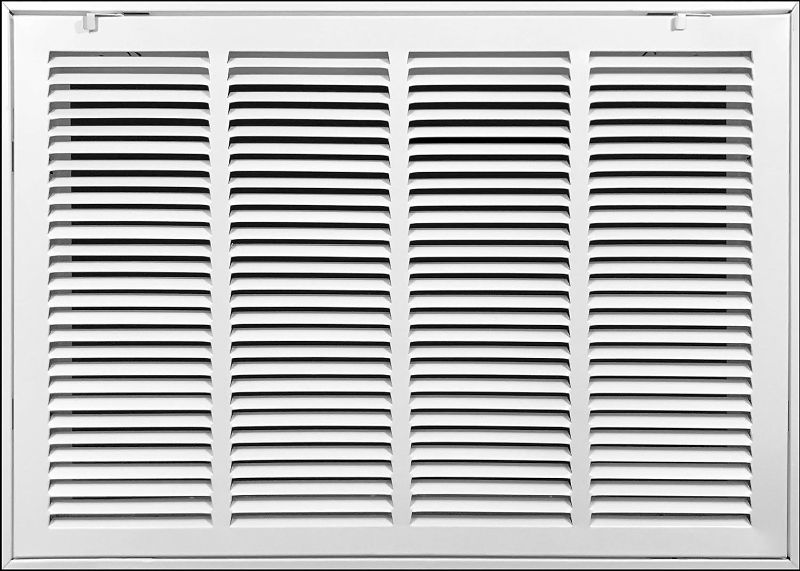 Photo 1 of 24"w X 14"h Steel Return Air Grilles - Sidewall and Ceiling - HVAC Duct Cover - White [Outer Dimensions: 25.75"w X 15.75"h] 24 X 14 White