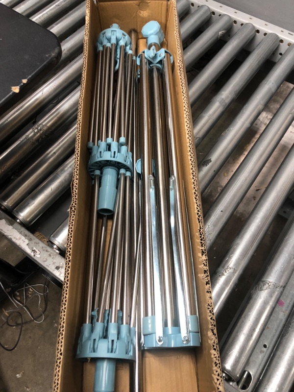 Photo 1 of JAUREE Clothes Drying Rack Folding Indoor, Foldable Towel Drying Rack, Portable Drying Rack Clothing and Height-Adjustable, Space Saving Laundry Drying Rack, with 20 Clips