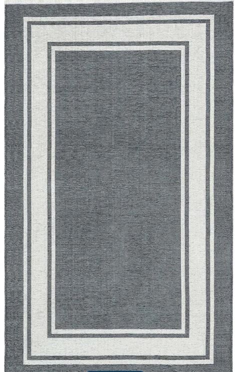 Photo 1 of (B841) Noa Grey Border Washable Accent Rug, 3x5
