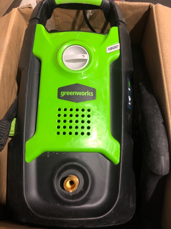 Photo 2 of * used * see images * 
Greenworks 1500 PSI 1.2 GPM Pressure Washer (Upright Hand-Carry) PWMA Certified 1500 PSI (1.2 GPM) Washer